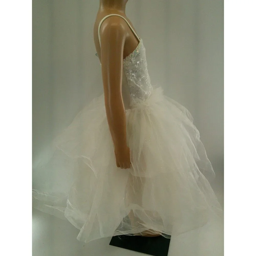Pre-Owned Dance Costume Ballet Small Child White Curtain Call E352 Sparkle Tutu